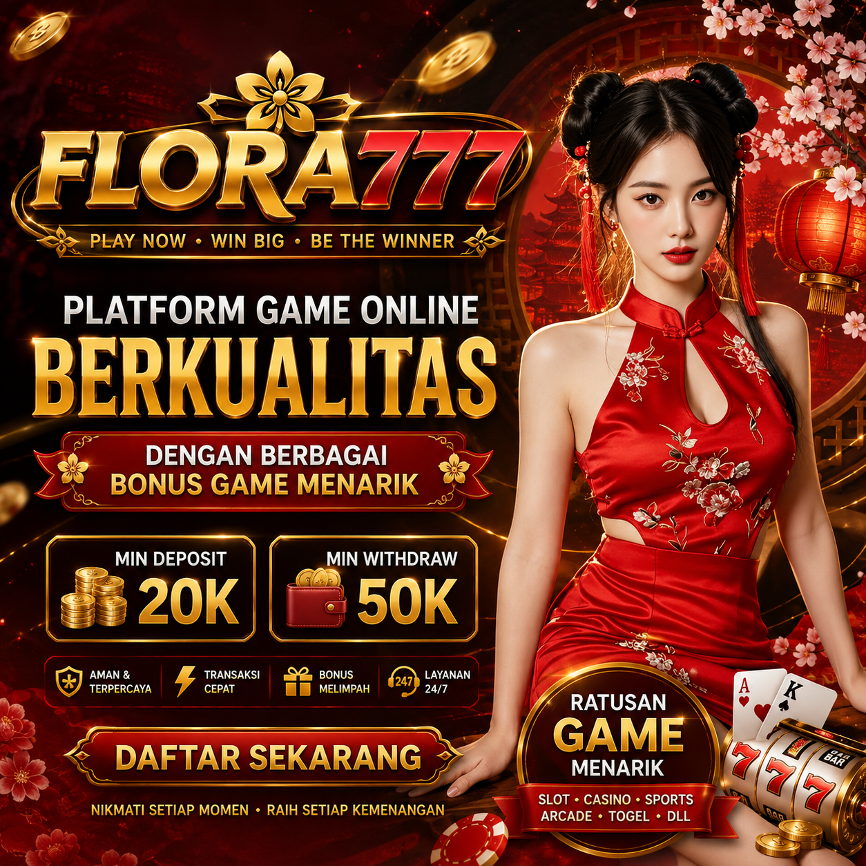 FLORA777 – Memberikan ke stabilan dalam bermain slot dan memberikan berbagai macam bonus untuk member